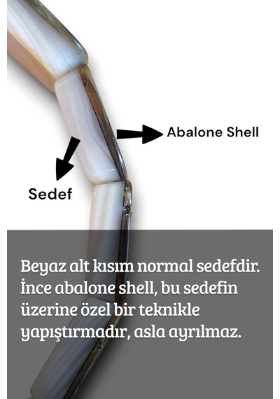 Pozitif Doğal Taş Abalone Shell Süper Renkli Sedef Bileklik 545-3 Çok Renkli