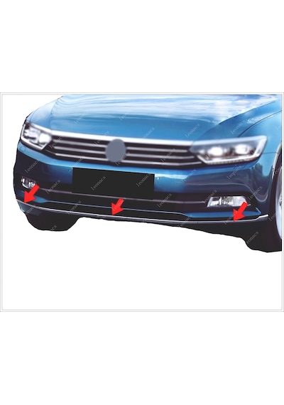 Vw Passat B8 Krom Ön Tampon Alt Çıta 3 Prç P.Çelik 2014-2019