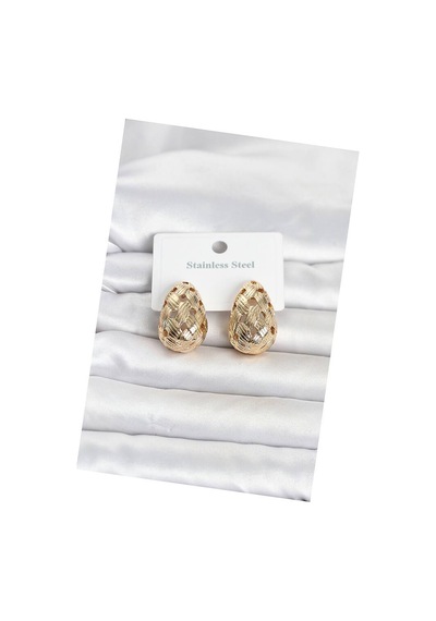 316l Çelik Gold Renk Motifli Damla Kadın Küpe Tj-bkp11829 Evimdeyokyok