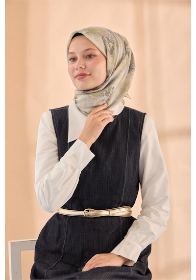 Silk Home Soft Eşarp 73095-08 Su Yeşili, Gri, Füme, Bej