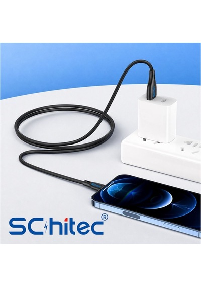 Schitec Usb-a To Lightning 30w Hızlı Data Ve Şarj Kablosu 1m Siyah Hg/c-09al 30 W