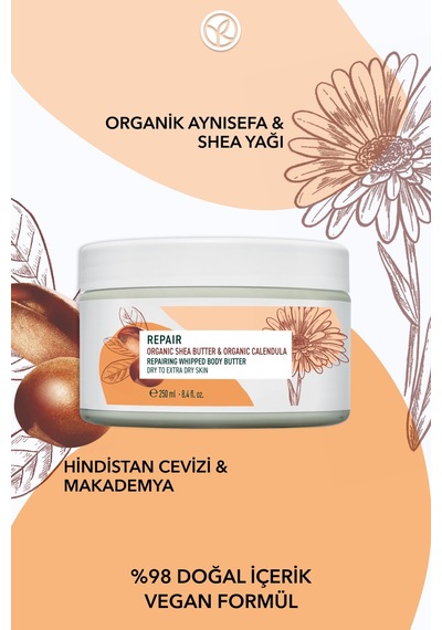 Yves Rocher Vücut Kremi - Kuru Ciltler - Onarıcı Besleyici Yoğun Dokulu / Reparation-250 Ml