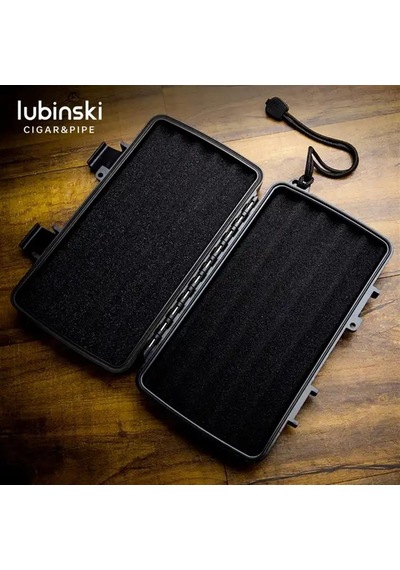 Lubinski Seyahat Puro Kutusu Humidor Kırılmaz Plastik Siyah Lion 5's
