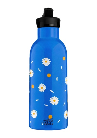 Mamawata Daisy Pipetli Çocuk Termos Matara 470 Ml Paslanmaz Çelik Sızdırmaz Yalıtımlı Suluk Koyu Mavi