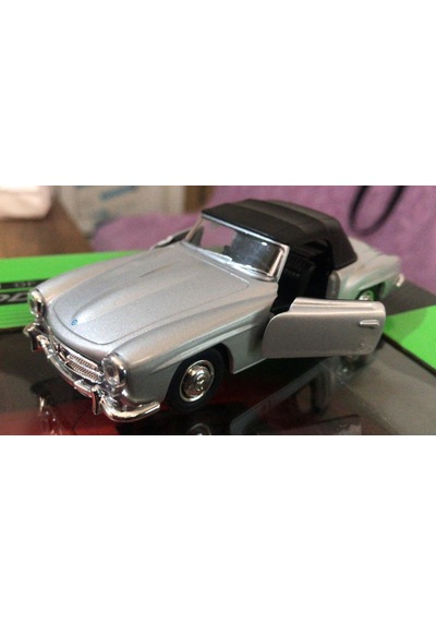 Model Metal Araba 1/36 Çek Bırak 1955 Gri Mercedes Benz 190sl