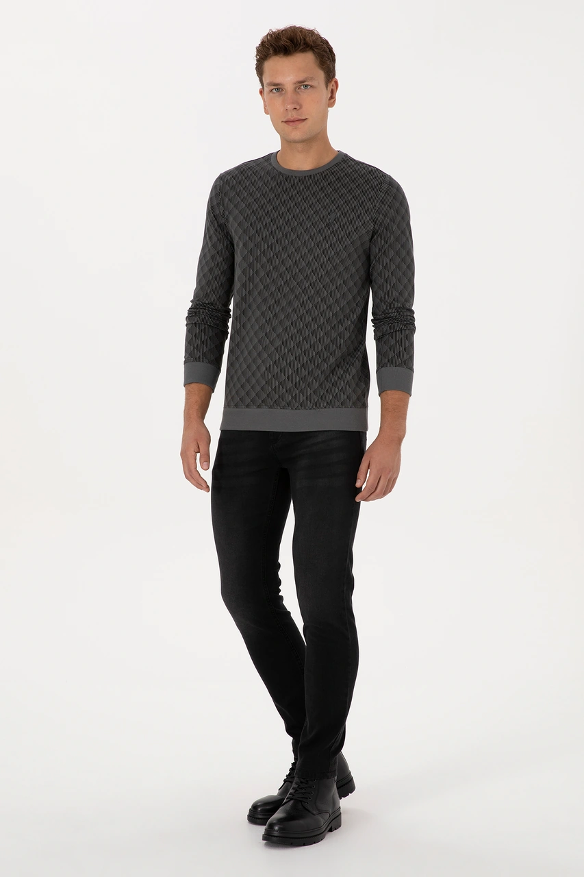 U.S. Polo Assn. Erkek Regular Fit Bisiklet Yaka Antrasit Sweatshirt 50309993-VR006