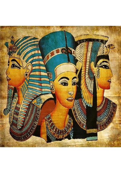 Hathor Ra'nın Gözü Horus Ramses Ve Firavunlar Doğal Taş Bardak Altlığı 4'lü Set - Natural Stone Coasters - Taş Çok Renkli