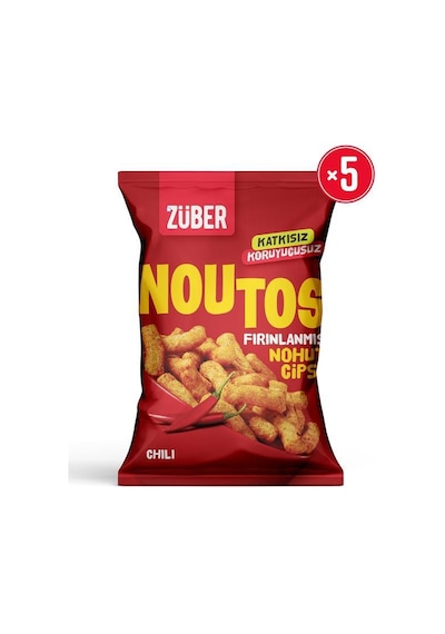 Noutos Fırınlanmış Nohut Cipsi Chili Baharatlı 55g X 5 Adet