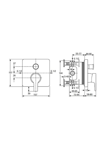 Ideal Standard Active Ankastre Banyo Bataryası - B8652aa- Krom