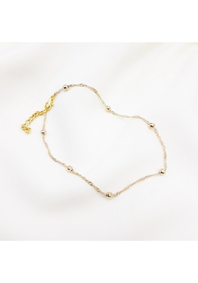 X-lady Accessories Altın Renk Kadın Gold Renk Top Zincir Bileklik - 2398 Çok Renkli