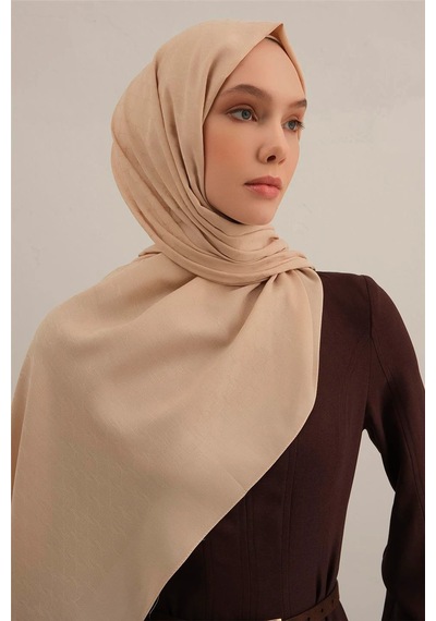 Armine Link Desen Bambu Cotton Şal 2 Latte