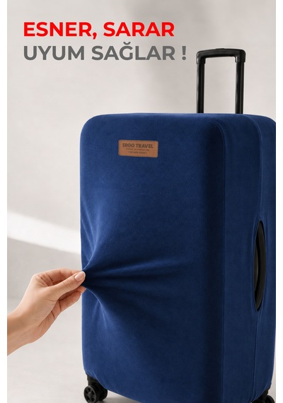 Viscofoam Valiz Bavul Koruma Kılıfı Kadife Kılıf - Lacivert | Ergo Travel