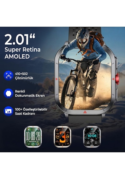 Tsw5 53mm Super Retina 2.01 Amoled Gps Akıllı Saat Siyah Aı Yapay Zeka Destekli, Bluetooth Aramalı, Nabız & Spo2 Ölçer Ve İos Android Uyumlu Yok