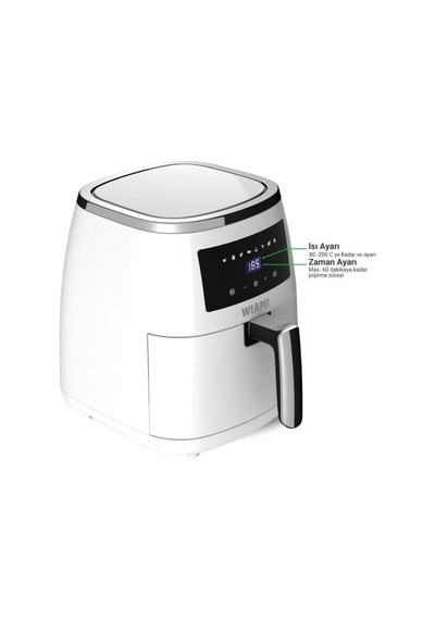 Wiami Airfryer 5 Lt Beyaz Yağsız Fritöz -
