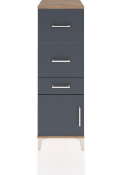 Hyperion Dolap 3 Çekmeceli Tek Kapaklı 44x44x134 Çam-antrasit Çam