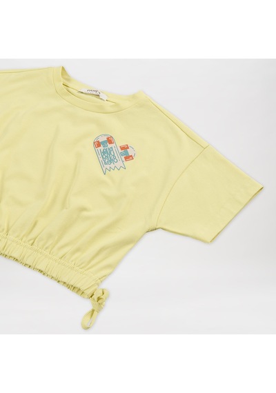 Panço Kız Çocukcrop T-shirt Sarı 2411gk05010-4086 001