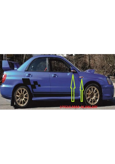 Subaru impreza Yan Aynalar Ve Çamurluk Yanı Damla Desen Bıçak Log