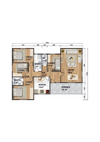 Ballife Prefabrik 166 M2 Standart Prefabrik Konut