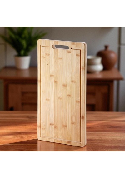 Kalın Bambu Kesme Tahtası - Büyük Boy Antibakteriyel Yıkanabilir Doğrama Tahtası Düz-50x25x2.5cm Diğer