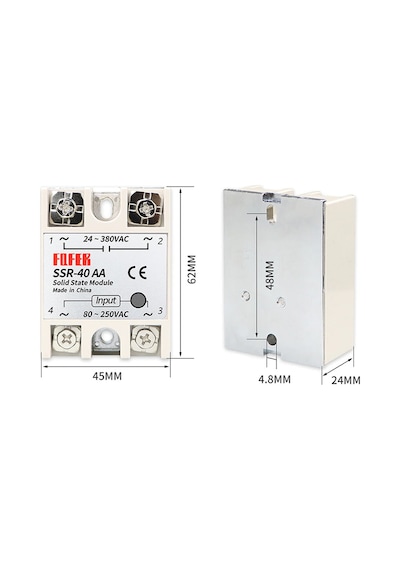 Alkatronik-Ssr-40Aa Röle Tek Fazlı Solid State 80-250Vac 40A Anahtar