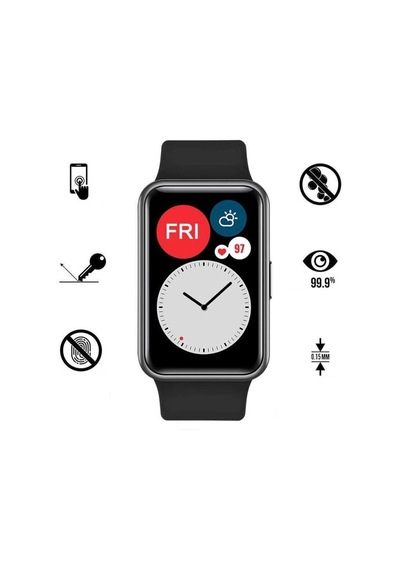 Watch Fit Ekran Koruyucu Tam Kaplayan Esnek Ppma Siyah