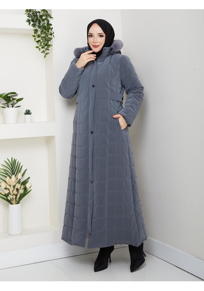 Eslemnur Nova Kumaş Şişme Mont 135cm Füme