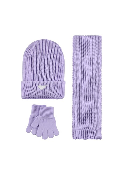 Civil Girls 6-9 Yaş Atkı Bere Eldiven Set - Lila