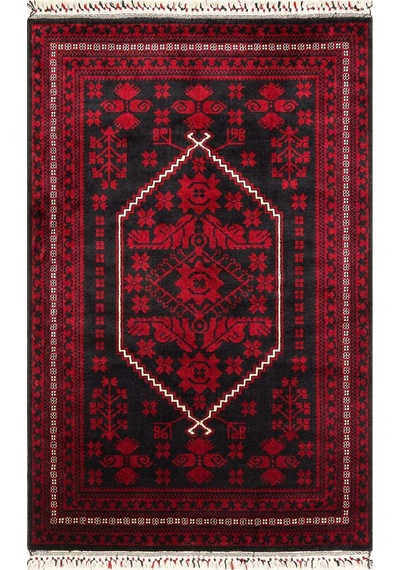 Eko Halı Nostalji 956 Blue Afgan Uşak Halısı Kırmızı