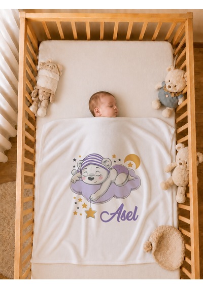 Pia Baby Kız Bebek Yeni Doğan Tulum Seti 4 Lü %100 Pamuk İsimli Organik Baskılı Battaniyeli 2012bt3x Ekru
