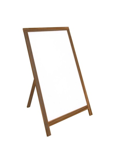 Lüks Ahşap Ayaklı Yazı Tahtası 50x70cm - Beyaz Beyaz