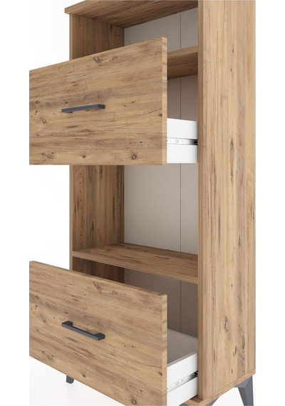 Hyperion Dolap 2 Raflı 2 Çekmeceli 60x44x134 Çam-çam Çam