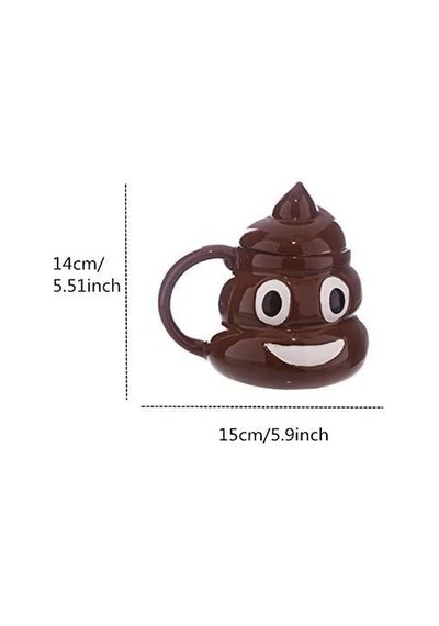 Kaka Emoji Kupa Bardak Tasarım Kupa Dekoratif Hediyelik Genel
