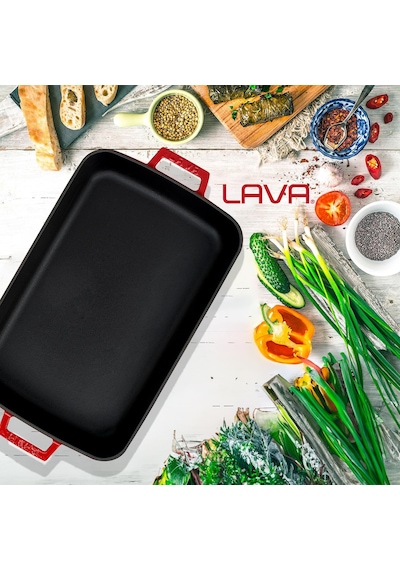 Lava Fırın Tepsisi Dikdörtgen Kırmızı 22 X 30 Cm Diğer