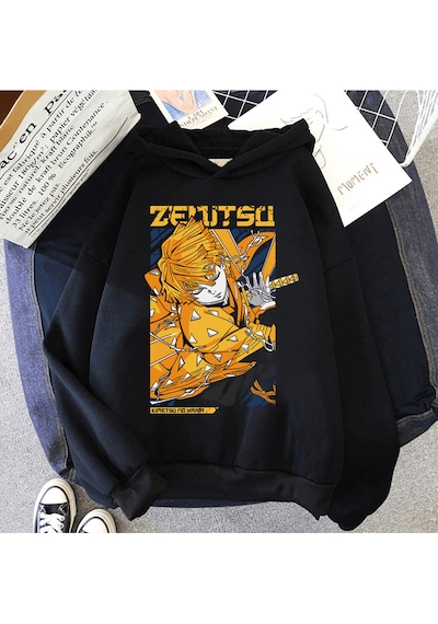 Anime Zenitsu Kapşonlu Sweatshirt
