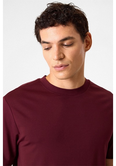 Back And Bond Regular Fit Bisiklet Yaka Bordo Tişört Çok Renkli