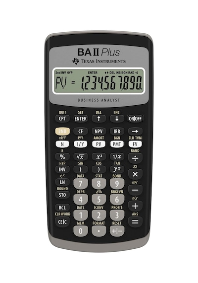 Texas Instruments Ba Iı Plus Finansal Hesap Makinesi Tek Satırlı, 10 Haneli Ekran, Pille Çalışır Siyah-gri Çok Renkli