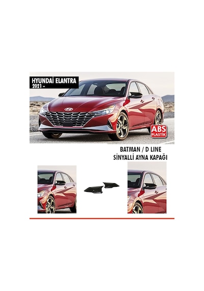 Elantra Batman Ayna Kapağı Piano Black / 2021- Sinyalli