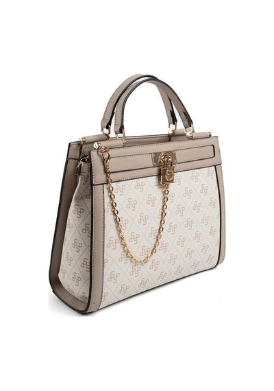 Silver Polo Sp1166 Kadın El Çantası Monogram Bej-kum