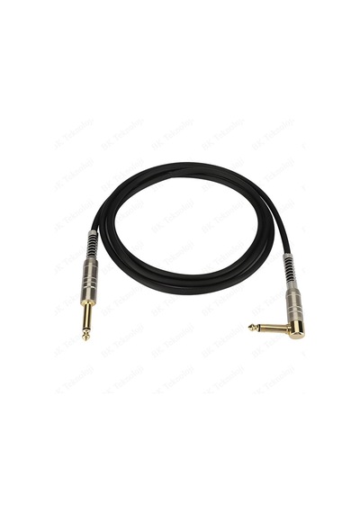 6.35mm Mono Düz - 6.35mm 1/4 İnç Erkek Dik Açı Ses Kablosu 2 Met.