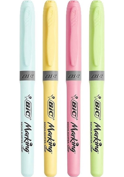 Bic Fosforlu Kalem Brite Liner Grip Pastel 4'lü Çok Renkli