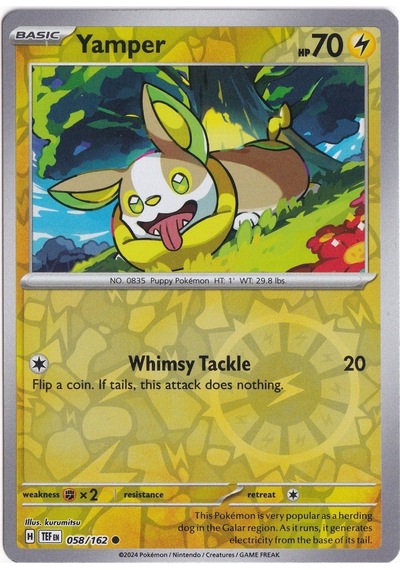 Yamper Reverse Holo 058/162 - Temporal Forces - Pokemon Kartı Mint