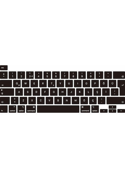 Apple Uyumlu MacBook Pro 13' 2020 A2338 (M1) Silikon Klavye Koruyucu Touchbar