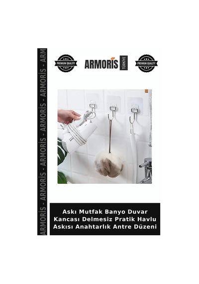Askı Mutfak Banyo Duvar Kancası Delmesiz Pratik Havlu Askısı Anahtarlık Antre Düzeni Diğer