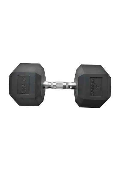 Rebuwo 27.5 KG 1 Adet Hex Dambıl Kauçuk Altıgen Dambıl Hex Dumbbell