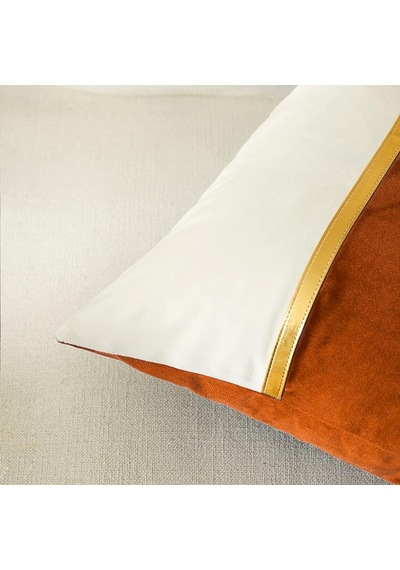 4 Paket Sonbahar Dekoratif Kırlent Kılıfları 45 X 45 Cm Oturma Odası Kanepe Yatak İçin, Sert Turuncu Ve Beyaz Kadi Diğer