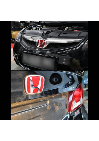 Honda Civic 2008-fd6 Kırmızı H Bagaj Logo-ön Panjur Ablem-logo