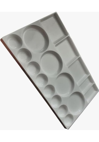 Artlantis Masa Üstü Resim Paleti 1 Adet 17 Hazneli Boya Paleti 16x27 Cm Sanatsal Boyalar İçin Palet Akrilik Boya Ya