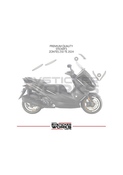 Zontes 250 Te Sticker Kaplama Set Full Kit Parçalı Etiket Sticker Modeli Beyaz