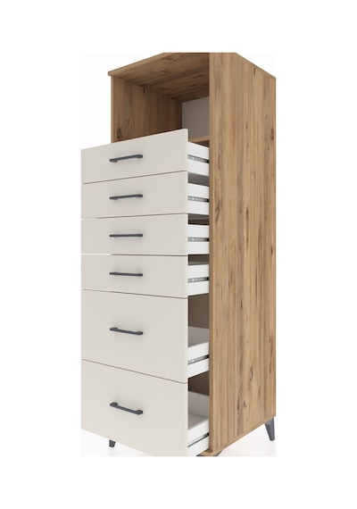 Kronos Dolap Tek Raflı 6 Çekmeceli 60x59x182 Çam-aytaşı Çam