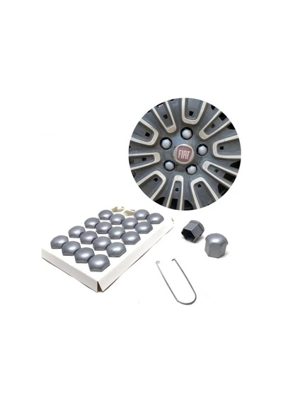 Düz Bijon Kapağı Sökme Aparatlı 20 Li Set Gri 17 mm (01) (Sts Oto Aksesuar)